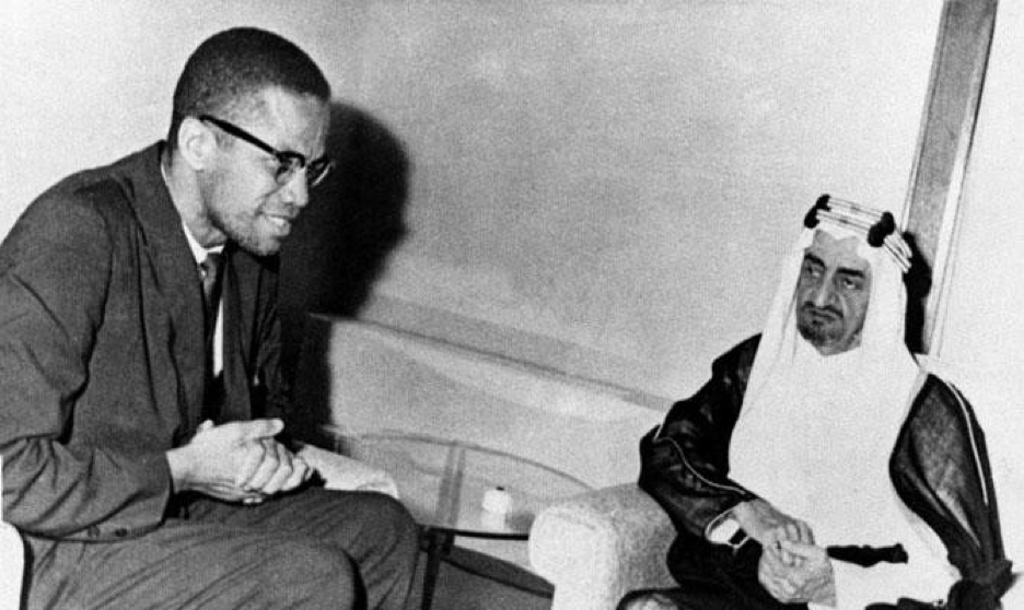 Malcolm X meeting with then Crown Prince Faisal Al-Saud in Jeddah, April 1964 prior to his pilgrimage